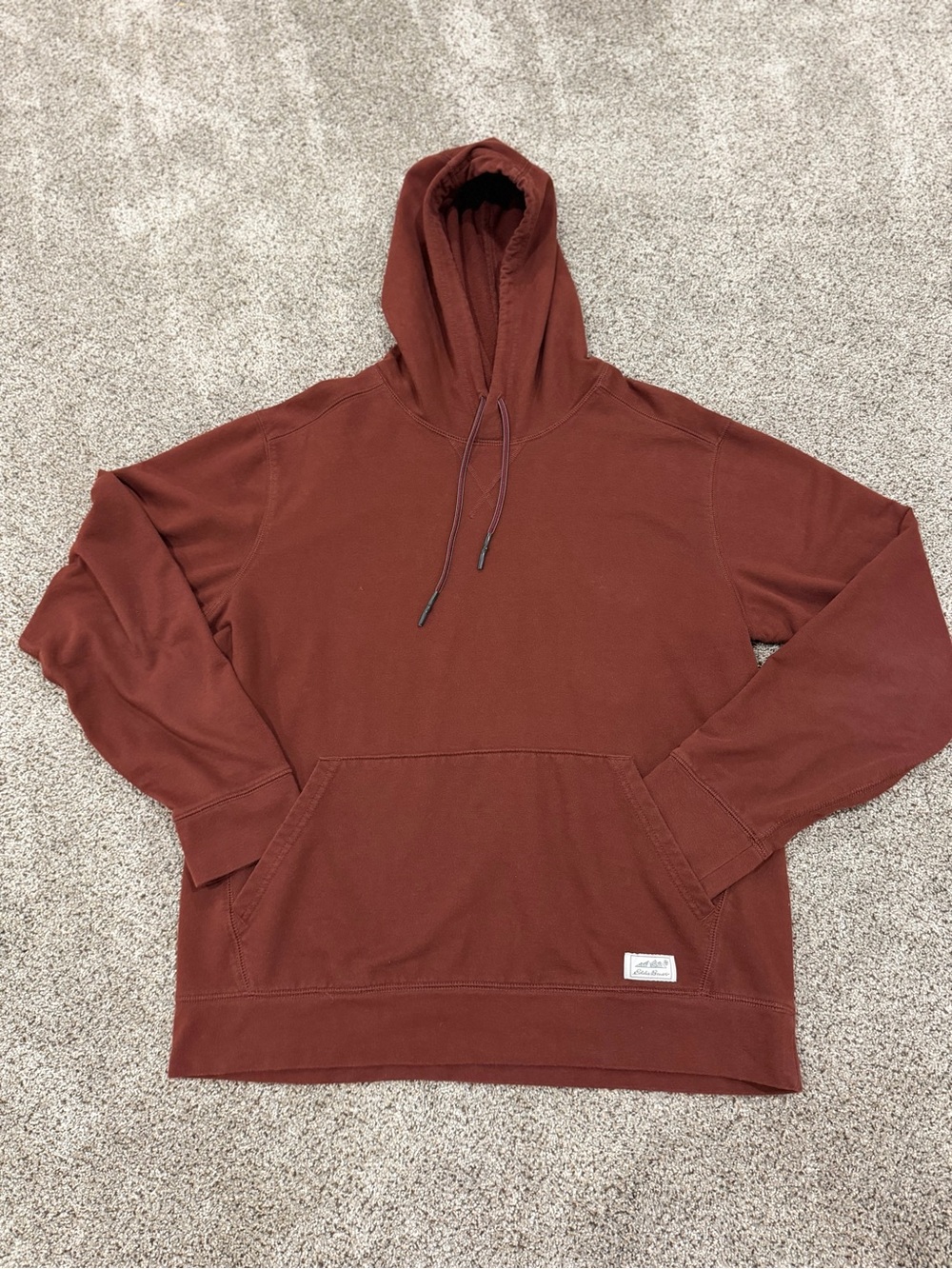 Eddie Bauer Men's Hooded Pullover Sweatshirt - Rust Brown